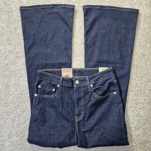 Levis Jeans 726 High Flare Womens 29/30 Dark Wash Blue Disco 70s Retro Mom Boho